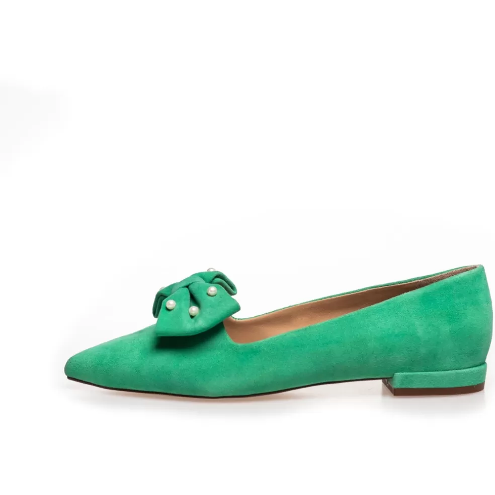 Copenhagen Shoes BE GOOD PEARLS - GREEN*Dame Ballerinasko