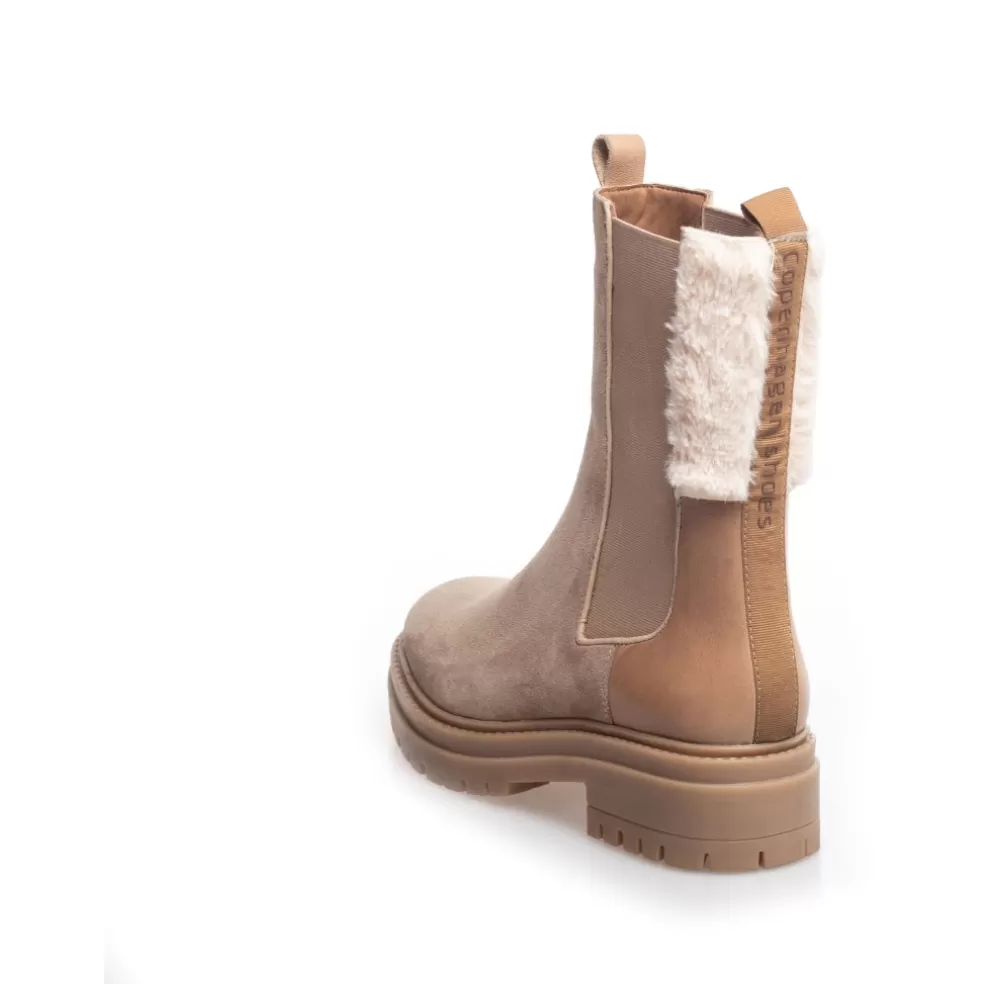 Copenhagen Shoes BEVERLY BOOT SUEDE - SAND*Dame Chelsea Boots | Ankelstøvler