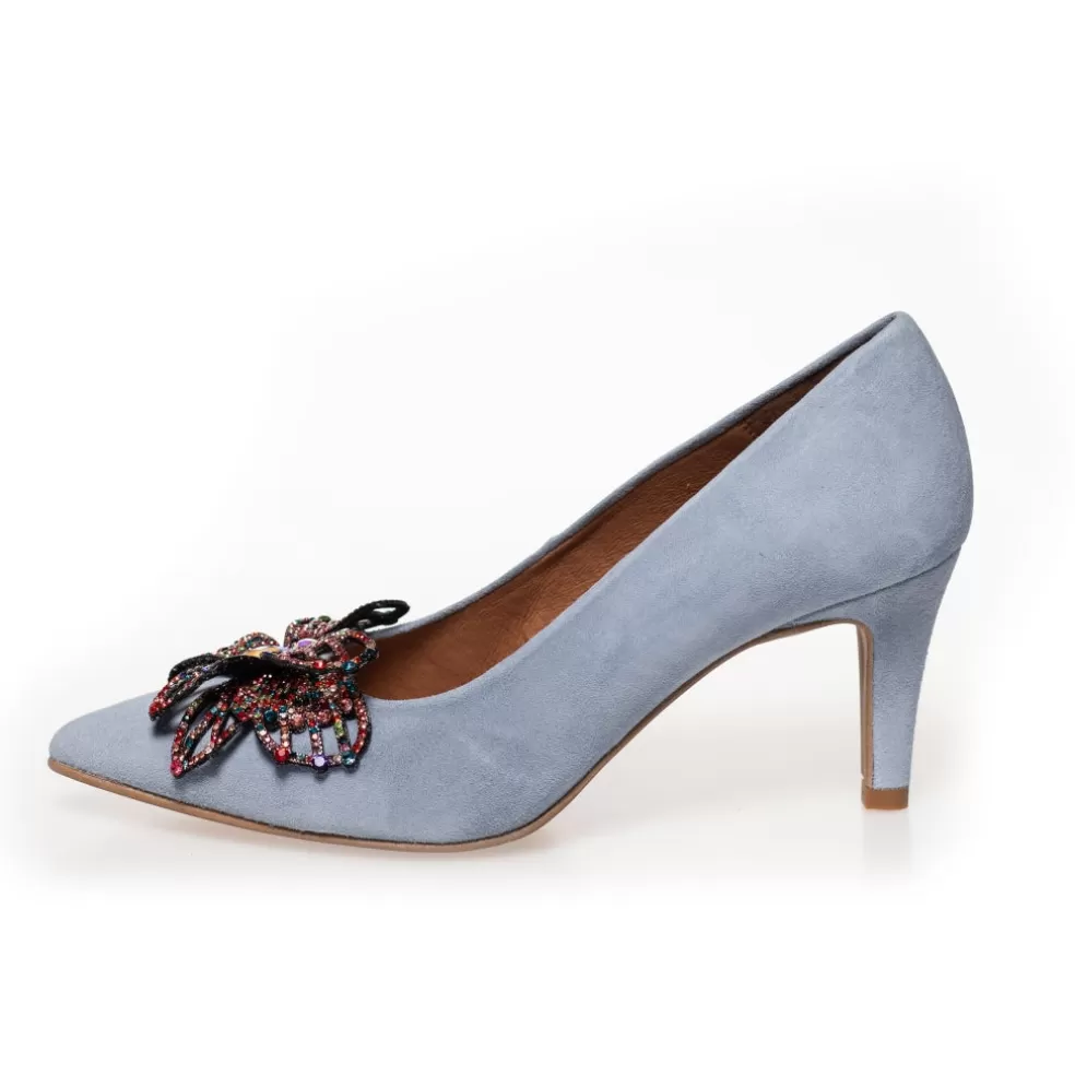 Copenhagen Shoes BUTTERFLY - BLUE FOG*Dame Stiletter