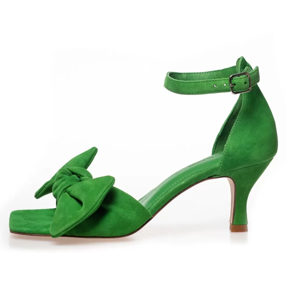 Copenhagen Shoes DANCING 23 SUEDE - NEW GREEN (PARROT GREEN)*Dame Sandaler Med Hæl | Stiletter