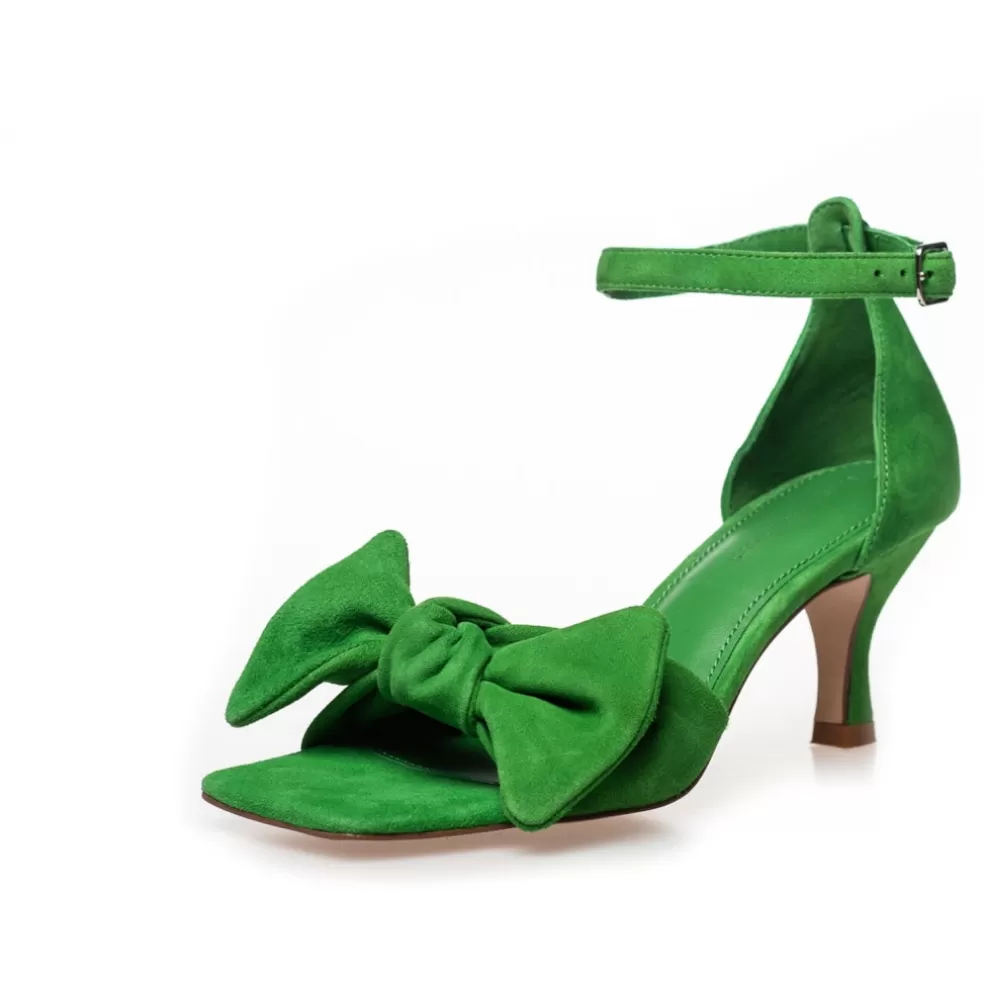 Copenhagen Shoes DANCING 23 SUEDE - NEW GREEN (PARROT GREEN)*Dame Sandaler Med Hæl | Stiletter