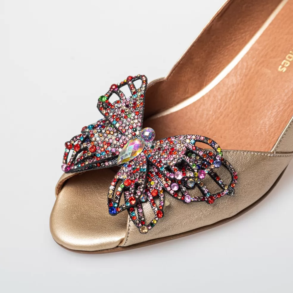 Copenhagen Shoes DIAMONDS AND BUTTERFLIES - GOLD*Dame Sandaler Med Hæl | Stiletter