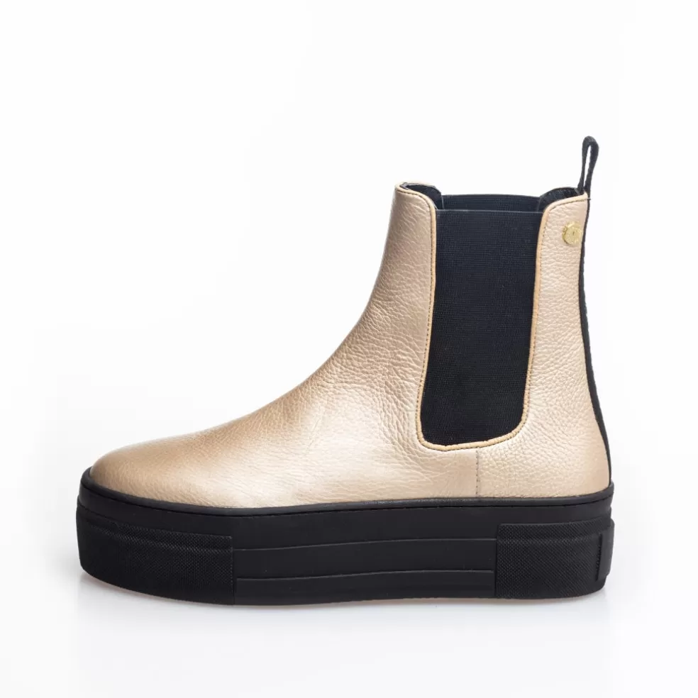 Copenhagen Shoes ENYA BOOT GOLD - GOLD*Dame Chelsea Boots | Ankelstøvler