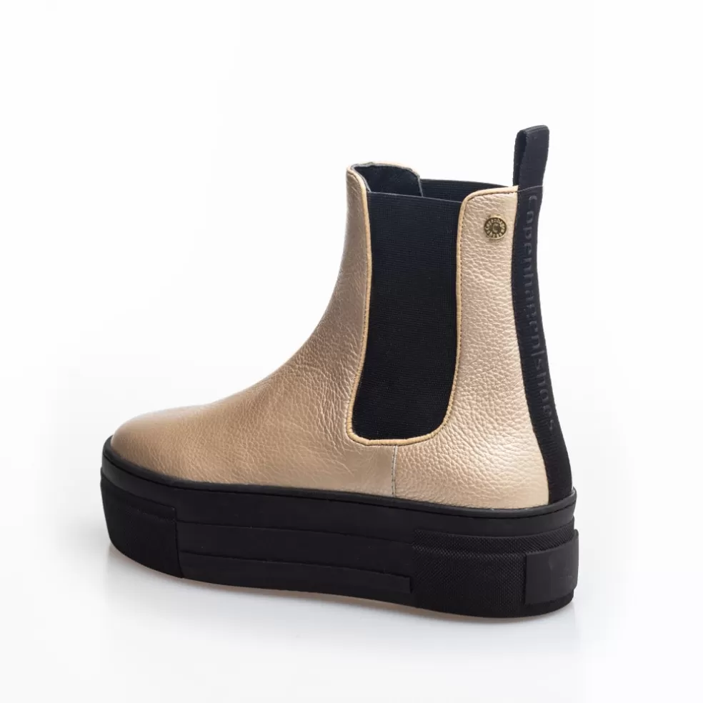 Copenhagen Shoes ENYA BOOT GOLD - GOLD*Dame Chelsea Boots | Ankelstøvler