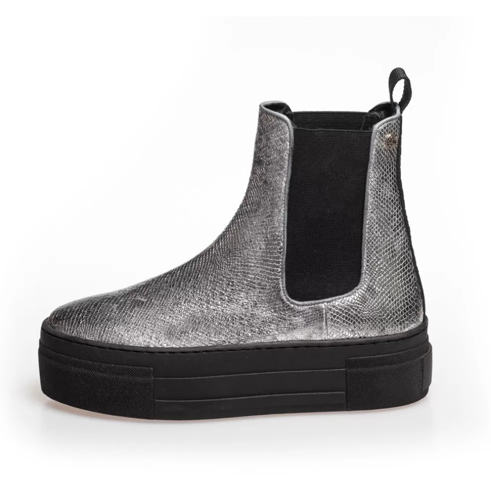 Copenhagen Shoes ENYA BOOT SILVER - Silver Snake*Dame Chelsea Boots | Ankelstøvler