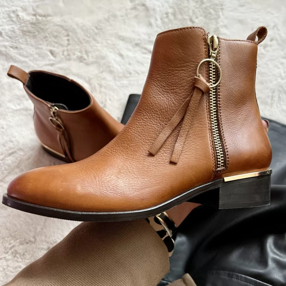 Copenhagen Shoes FEVER Leather 20 - Cognac*Dame Ankelstøvler