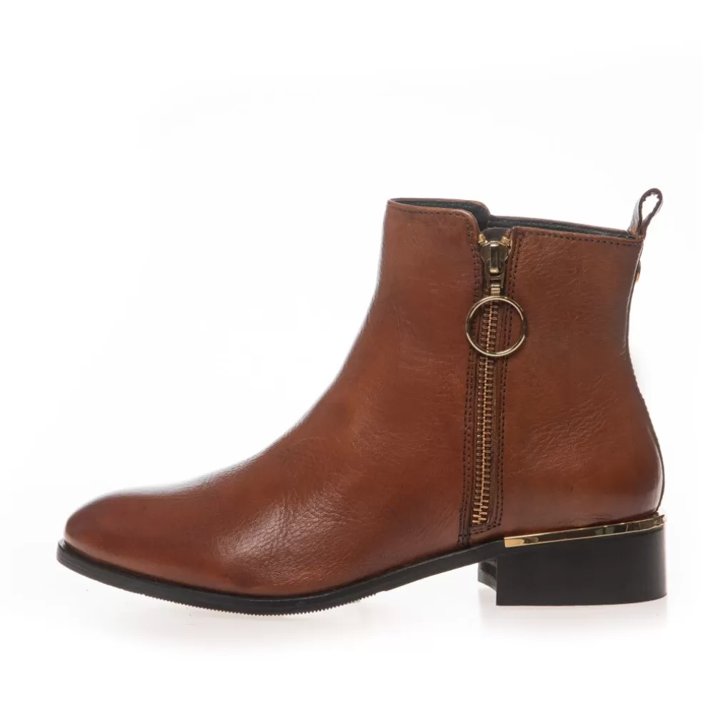 Copenhagen Shoes FEVER Leather 22 - Cognac*Dame Ankelstøvler