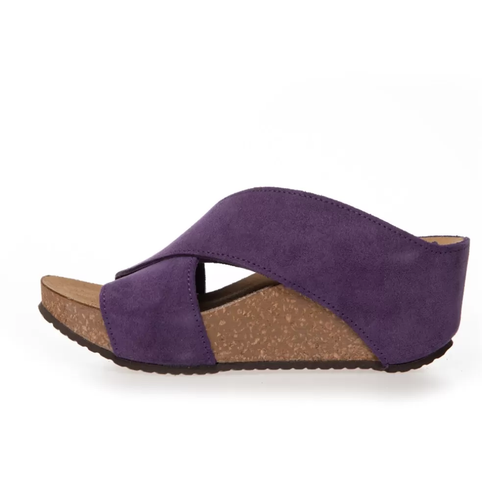 Copenhagen Shoes FRANCES 22 Suede - VIOLET (VIOLA U-27)*Dame Sandaler Med Kilehæle