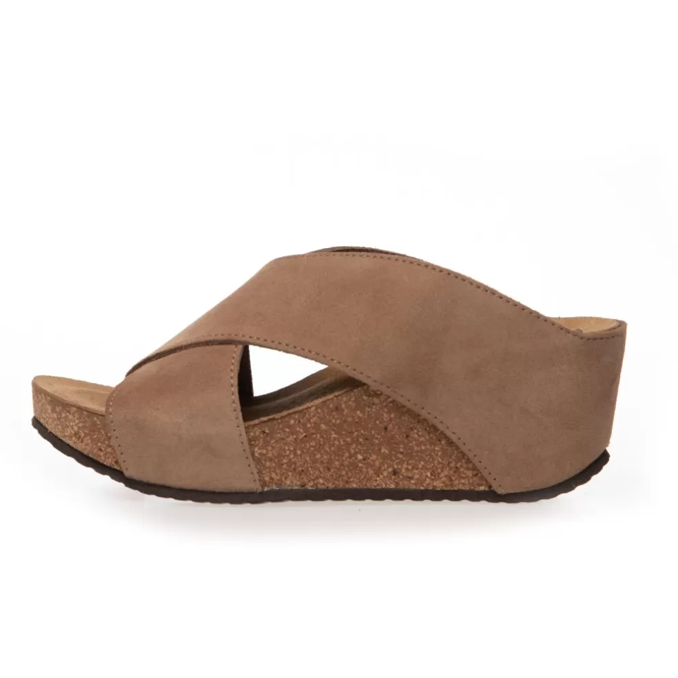 Copenhagen Shoes FRANCES 23 Suede - BEIGE (BEIGE 132 BIS)*Dame Sandaler Med Kilehæle