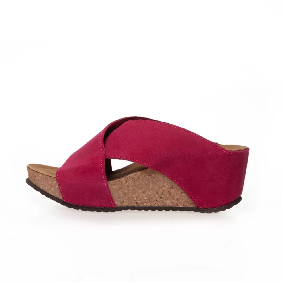 Copenhagen Shoes FRANCES 23 Suede - PINK PURPLE*Dame Sandaler Med Kilehæle