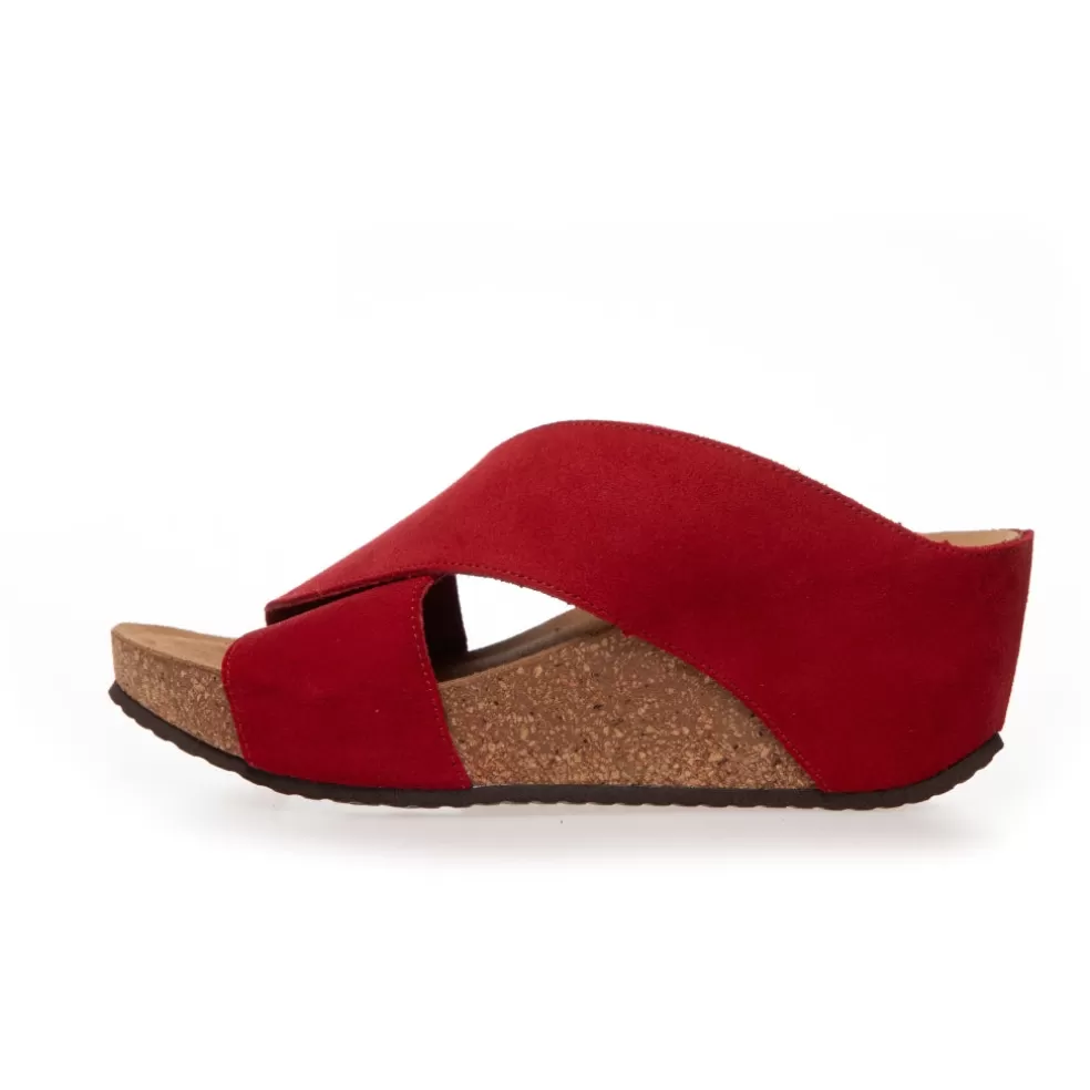 Copenhagen Shoes FRANCES 23 Suede - RED*Dame Sandaler Med Kilehæle