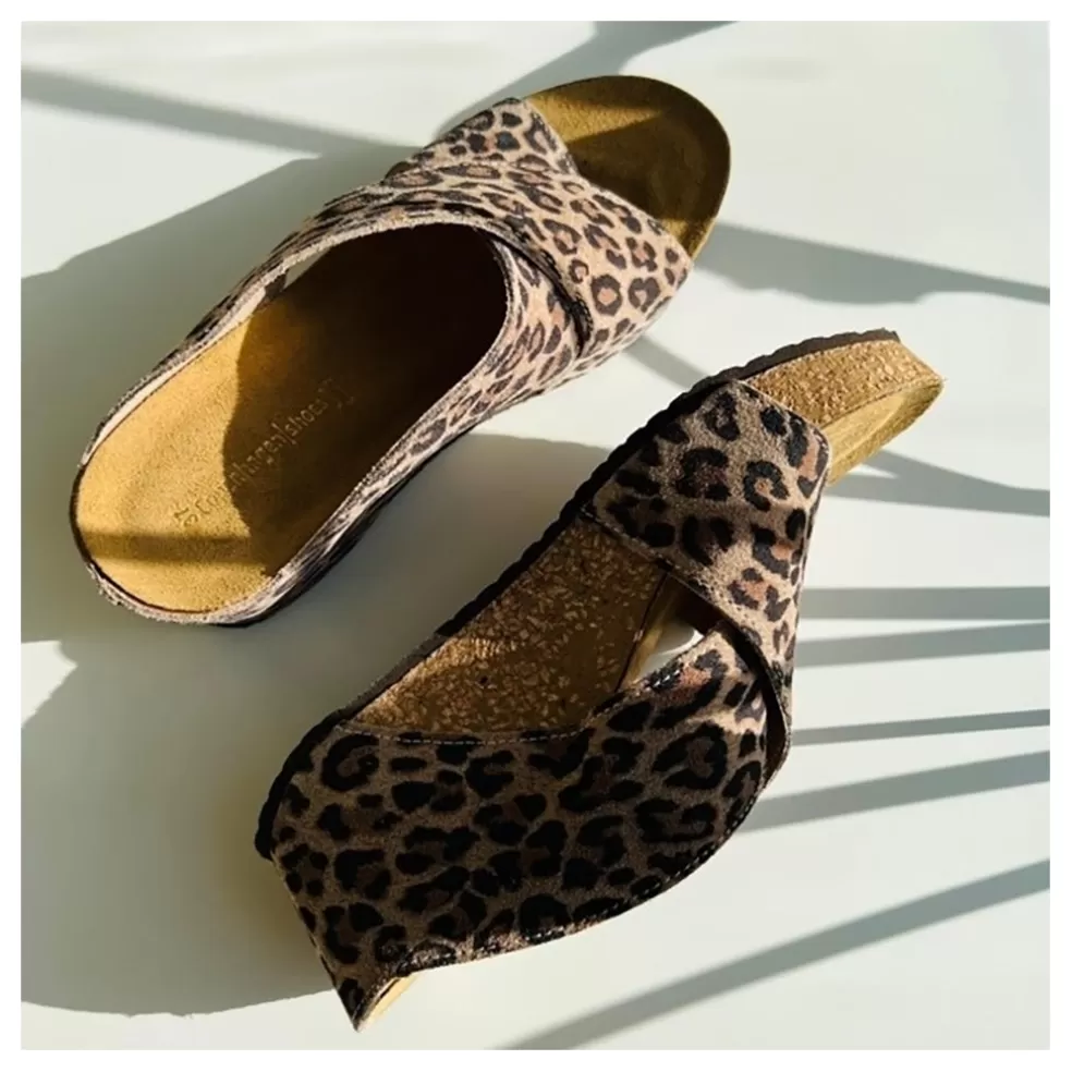 Copenhagen Shoes FRANCES LEOPARD 23 - Brown Leopard*Dame Sandaler Med Kilehæle