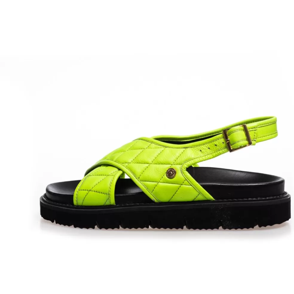 Copenhagen Shoes GOING WILD NEON - NEON GREEN*Dame Flade Sandaler