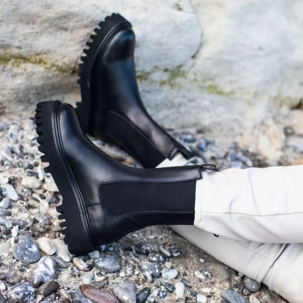 Copenhagen Shoes LEMON (PLAIN COLOR) - Black*Dame Chelsea Boots | Ankelstøvler