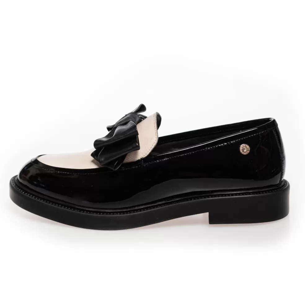 Copenhagen Shoes LIKE GOING OUT - BLACK / OFF WHITE / BLACK*Dame Loafers