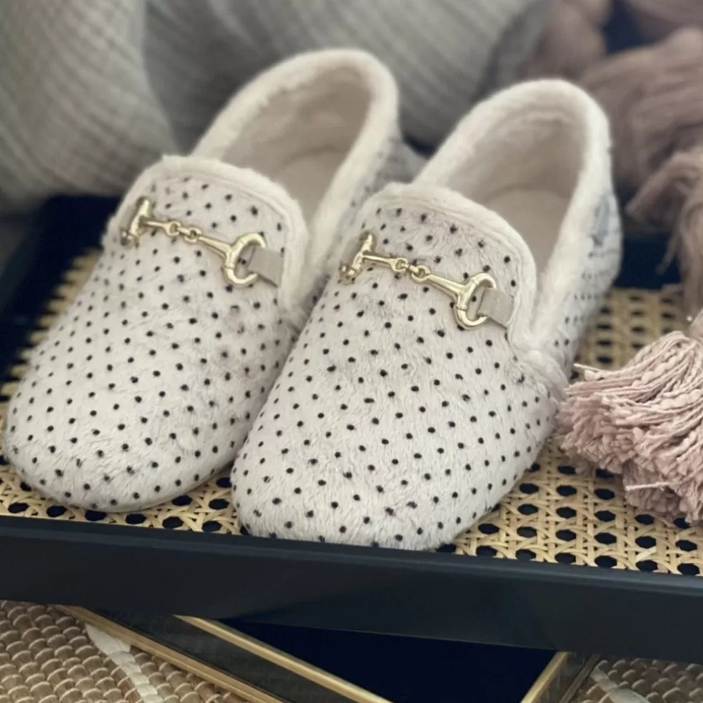 Copenhagen Shoes MELANIA DOTS - OFF WHITE*Dame Hjemmesko