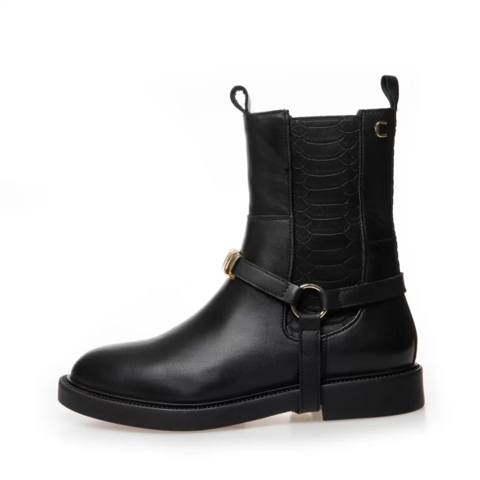 Copenhagen Shoes MOMENTS OF LIFE 2 (GOLD TRIM) - BLACK*Dame Chelsea Boots | Ankelstøvler