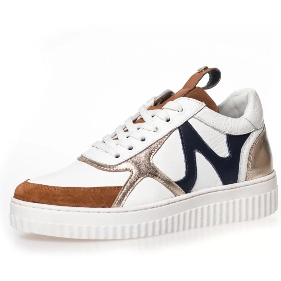 Copenhagen Shoes MY BESTIE - WHITE/COGNAC/NAVY*Dame Sneakers