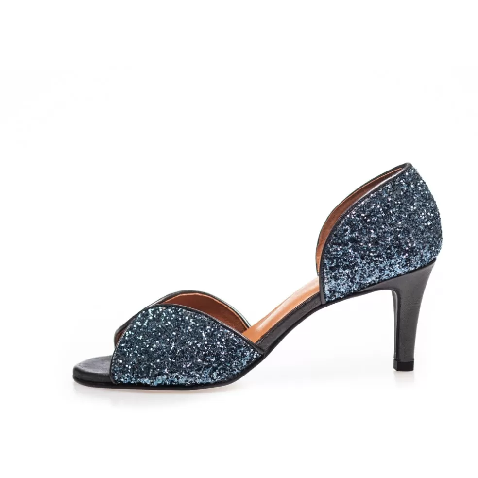 Copenhagen Shoes MY DIAMONDS - BLUE - BLUE GLITTER*Dame Sandaler Med Hæl | Stiletter