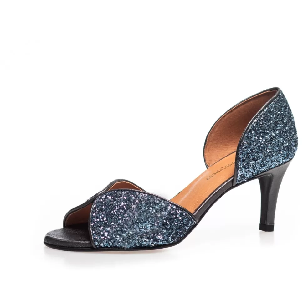 Copenhagen Shoes MY DIAMONDS - BLUE - BLUE GLITTER*Dame Sandaler Med Hæl | Stiletter