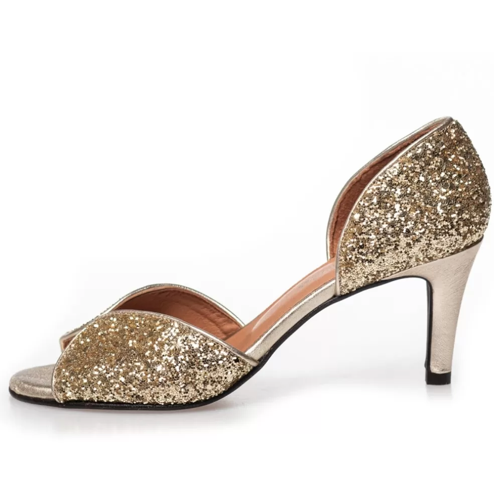 Copenhagen Shoes MY DIAMONDS - GOLD GLITTER*Dame Sandaler Med Hæl | Stiletter