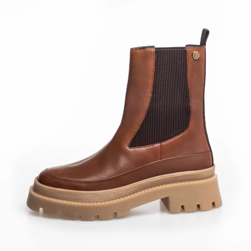 Copenhagen Shoes MY GIRL AND ME - COGNAC*Dame Chelsea Boots | Ankelstøvler