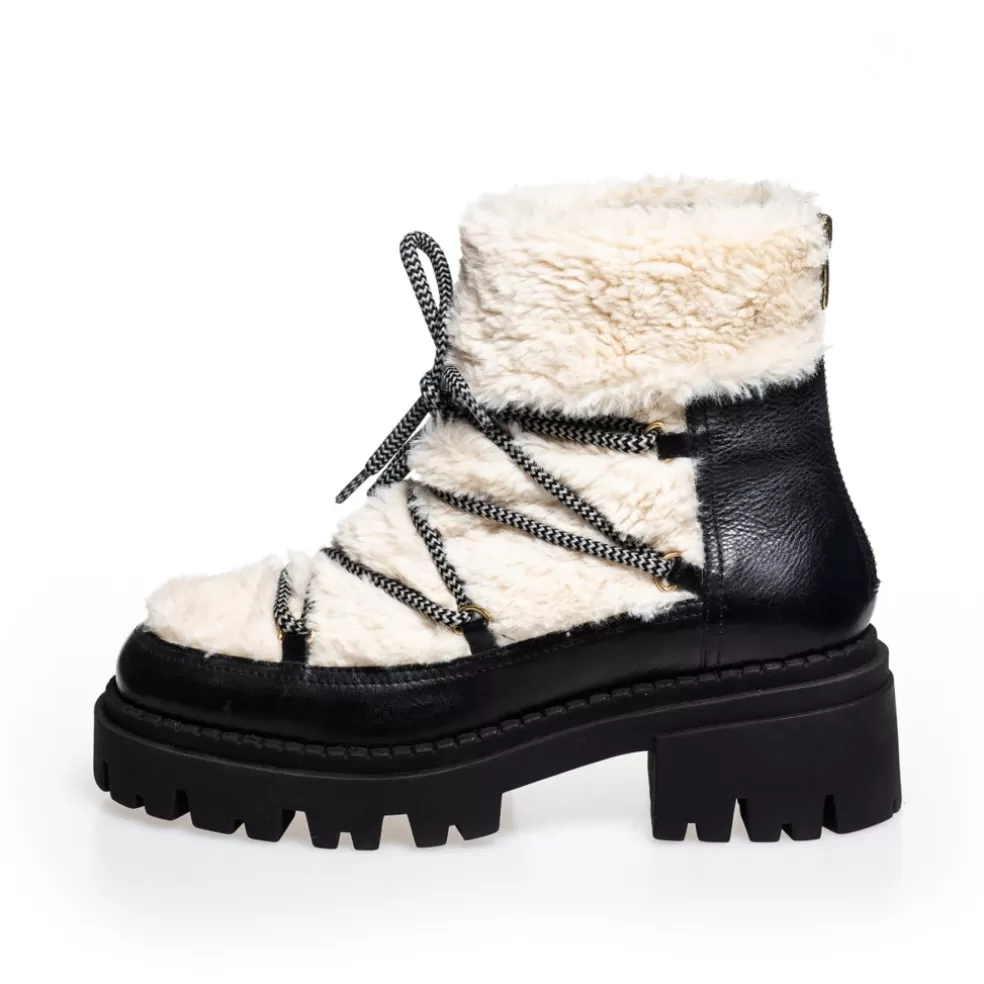 Copenhagen Shoes MY WINTER BOOTS - BLACK/OFF WHITE*Dame Ankelstøvler