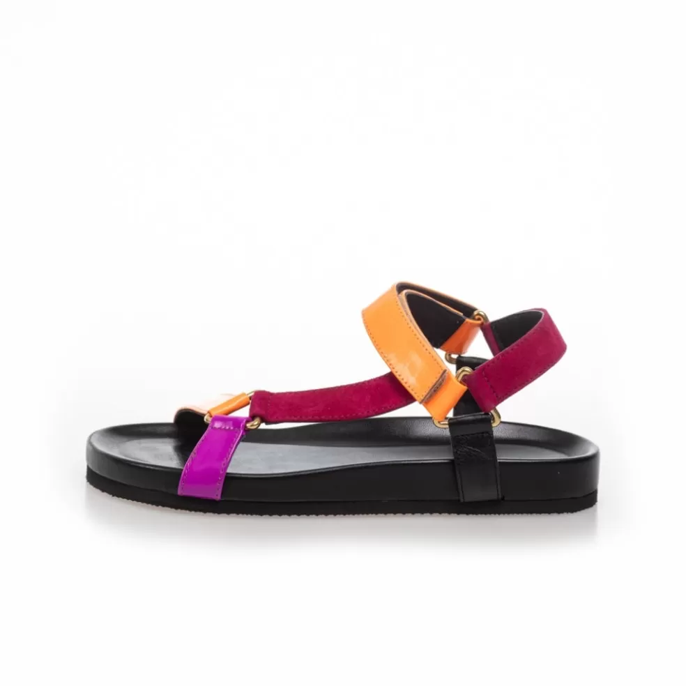 Copenhagen Shoes NEON FEVER - Orange Multi*Dame Flade Sandaler