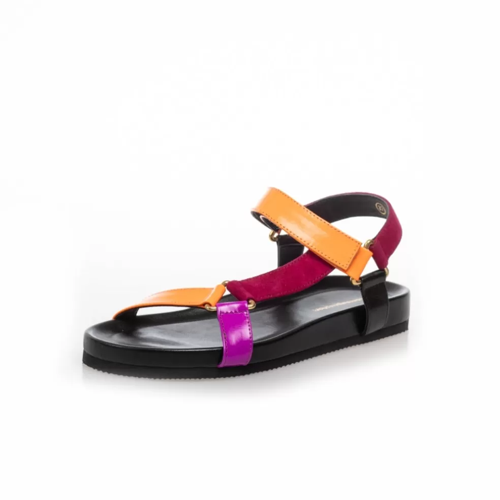 Copenhagen Shoes NEON FEVER - Orange Multi*Dame Flade Sandaler