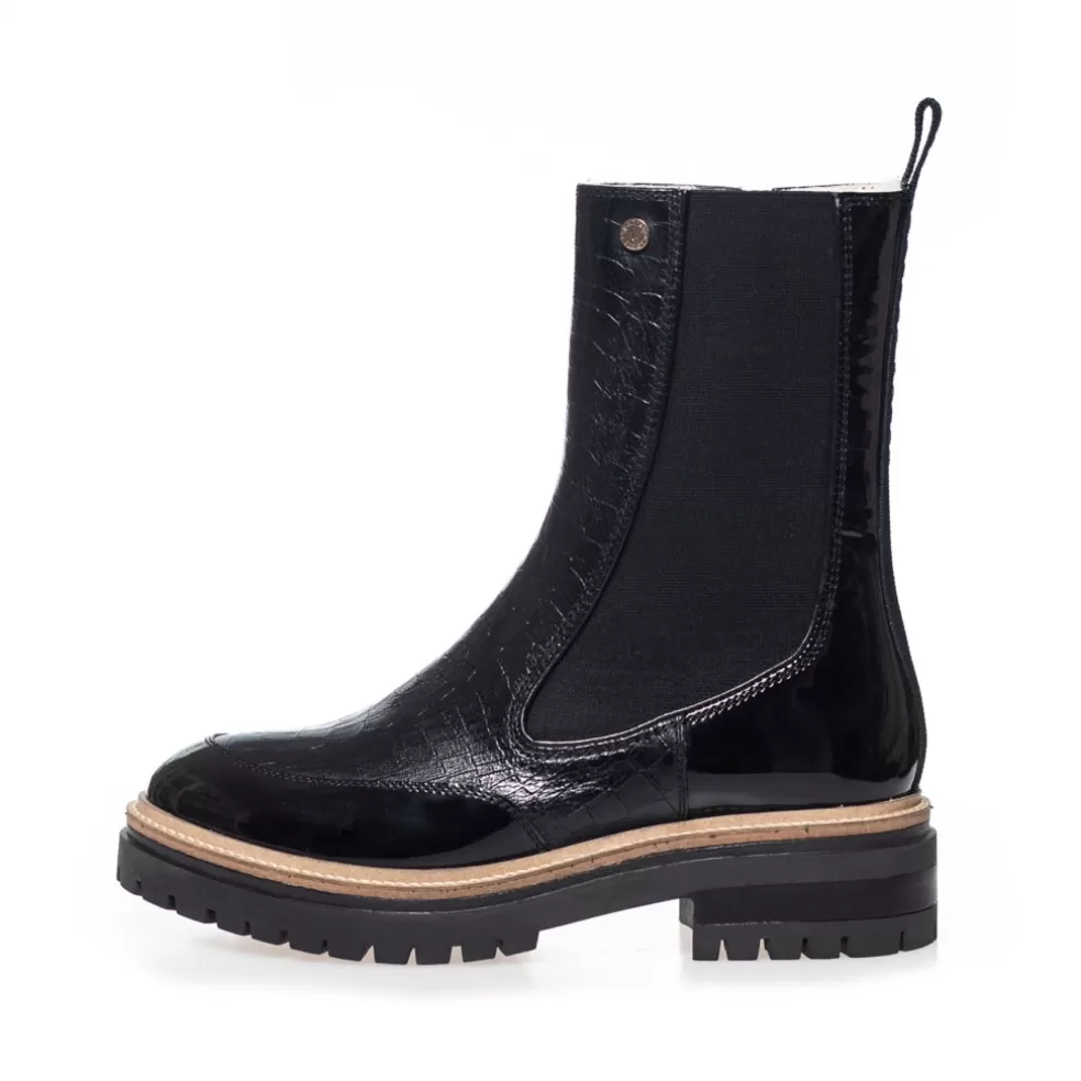 Copenhagen Shoes NEW FALL 23 - BLACK PATENT*Dame Ankelstøvler | Chelsea Boots