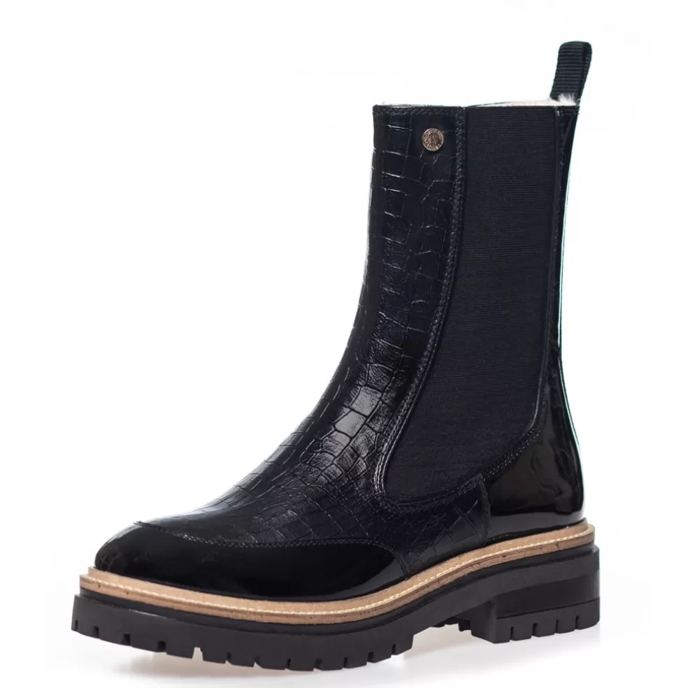 Copenhagen Shoes NEW FALL 23 - BLACK PATENT*Dame Ankelstøvler | Chelsea Boots