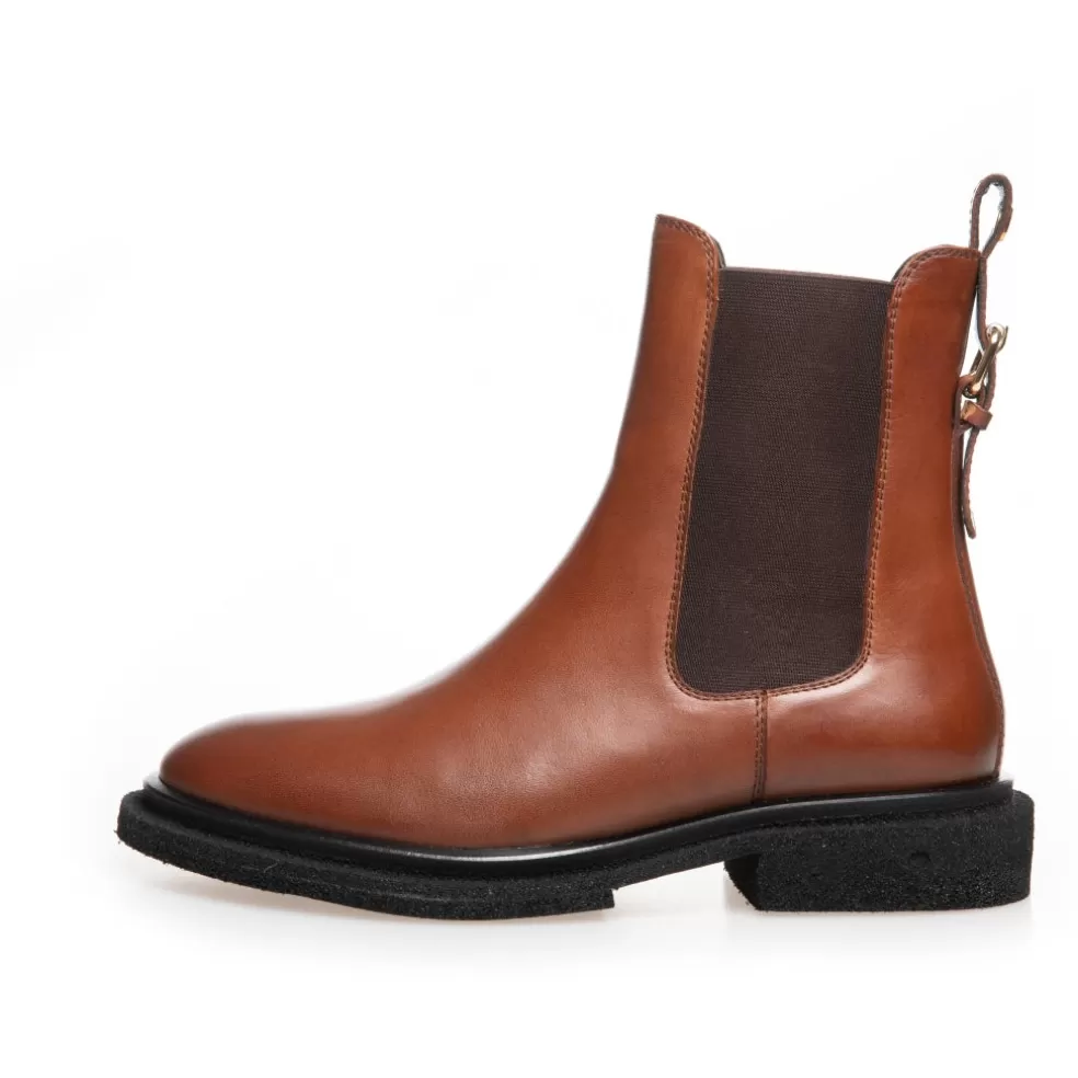 Copenhagen Shoes PASSION OF LOVE - COGNAC*Dame Chelsea Boots | Ankelstøvler