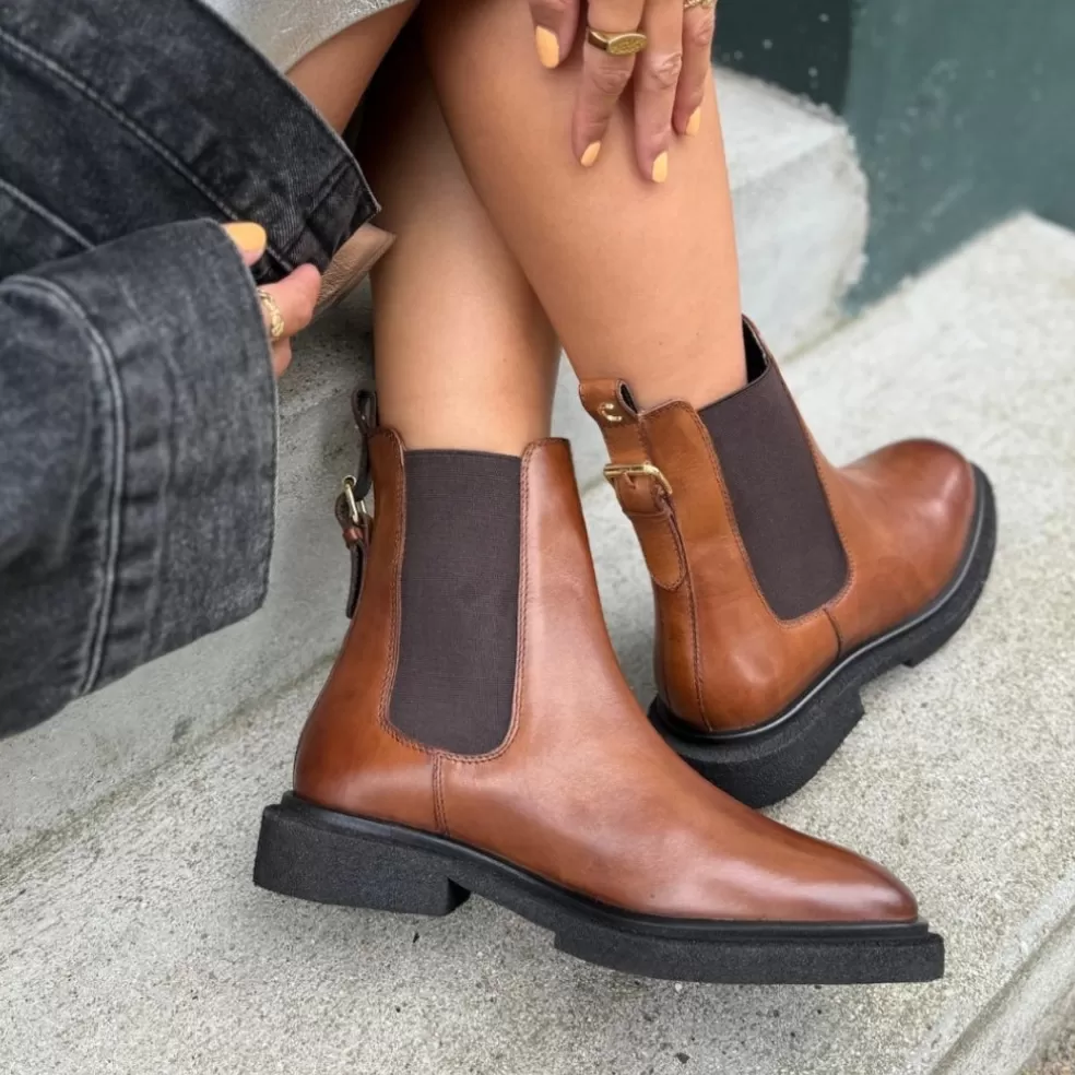 Copenhagen Shoes PASSION OF LOVE - COGNAC*Dame Chelsea Boots | Ankelstøvler