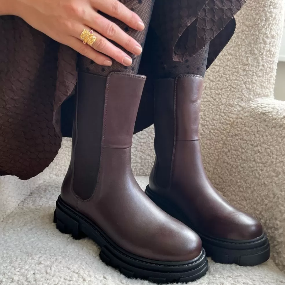 Copenhagen Shoes PENNY GIRL - Dark Brown (black Outsole)*Dame Chelsea Boots | Ankelstøvler