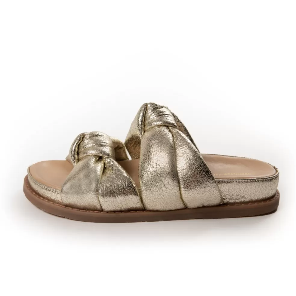 Copenhagen Shoes POOL PARTY - GOLD/BEIGE*Dame Flade Sandaler