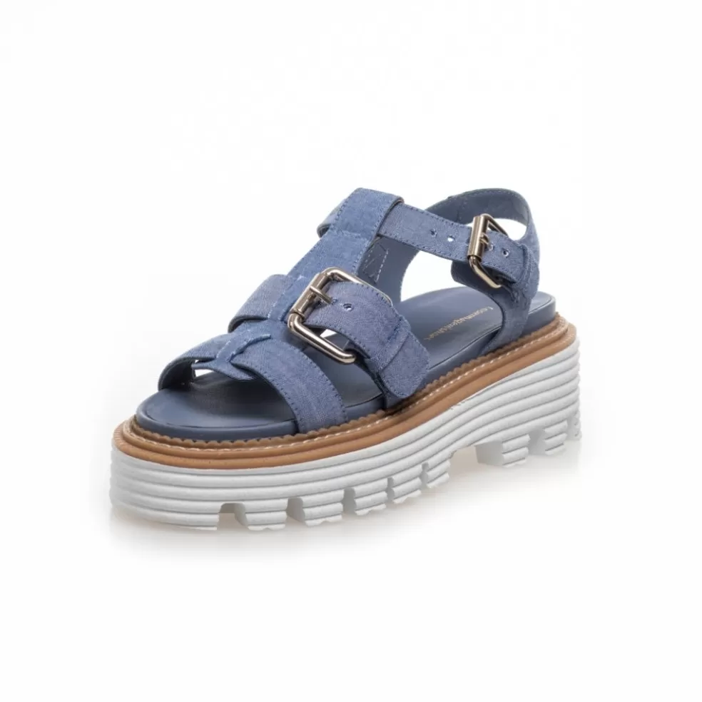 Copenhagen Shoes POWER FOR LIFE / JEANS - Jeans Blue*Dame Flade Sandaler