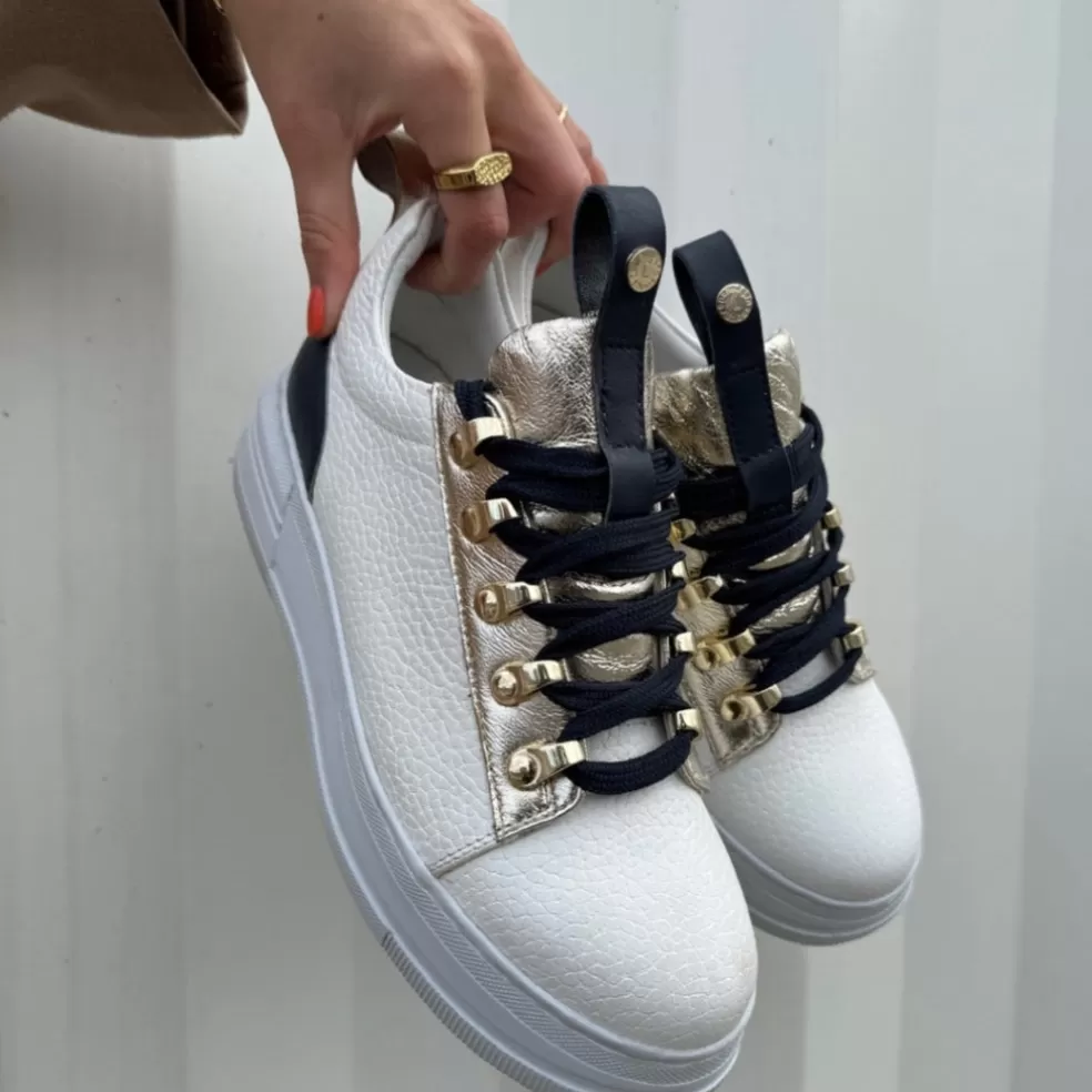 Copenhagen Shoes RUN - WHITE/GOLD*Dame Sneakers