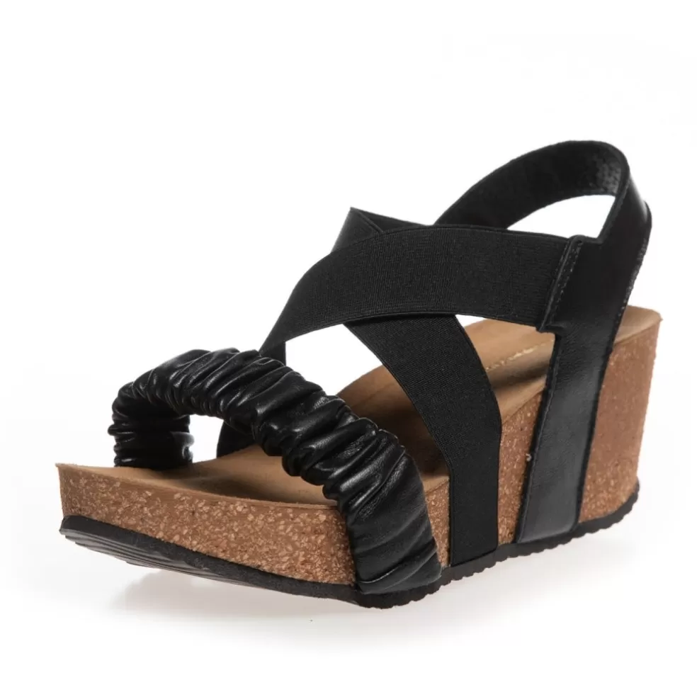 Copenhagen Shoes SUMMERLOVE - BLACK*Dame Sandaler Med Kilehæle