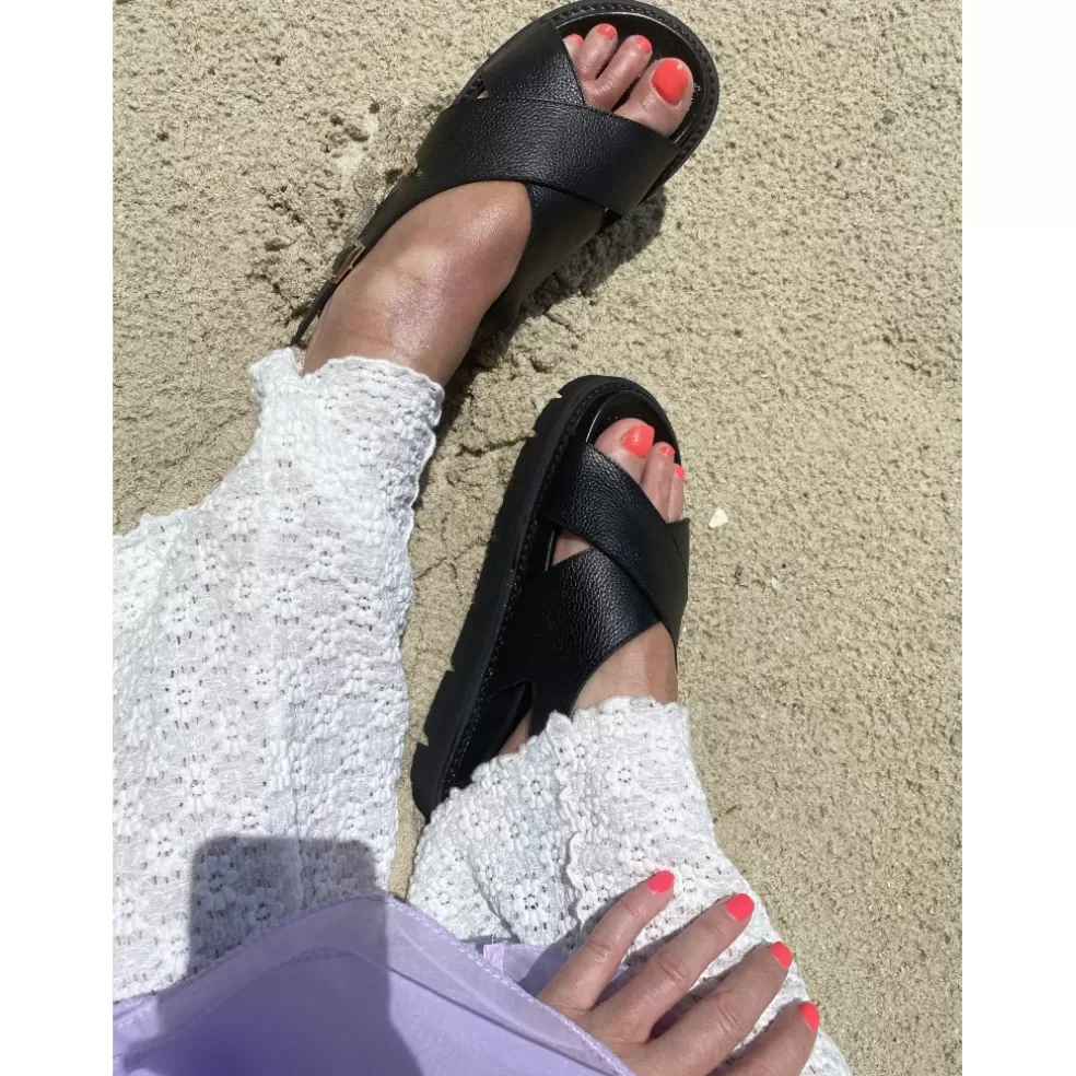 Copenhagen Shoes SUMMERTIME - Black*Dame Flade Sandaler