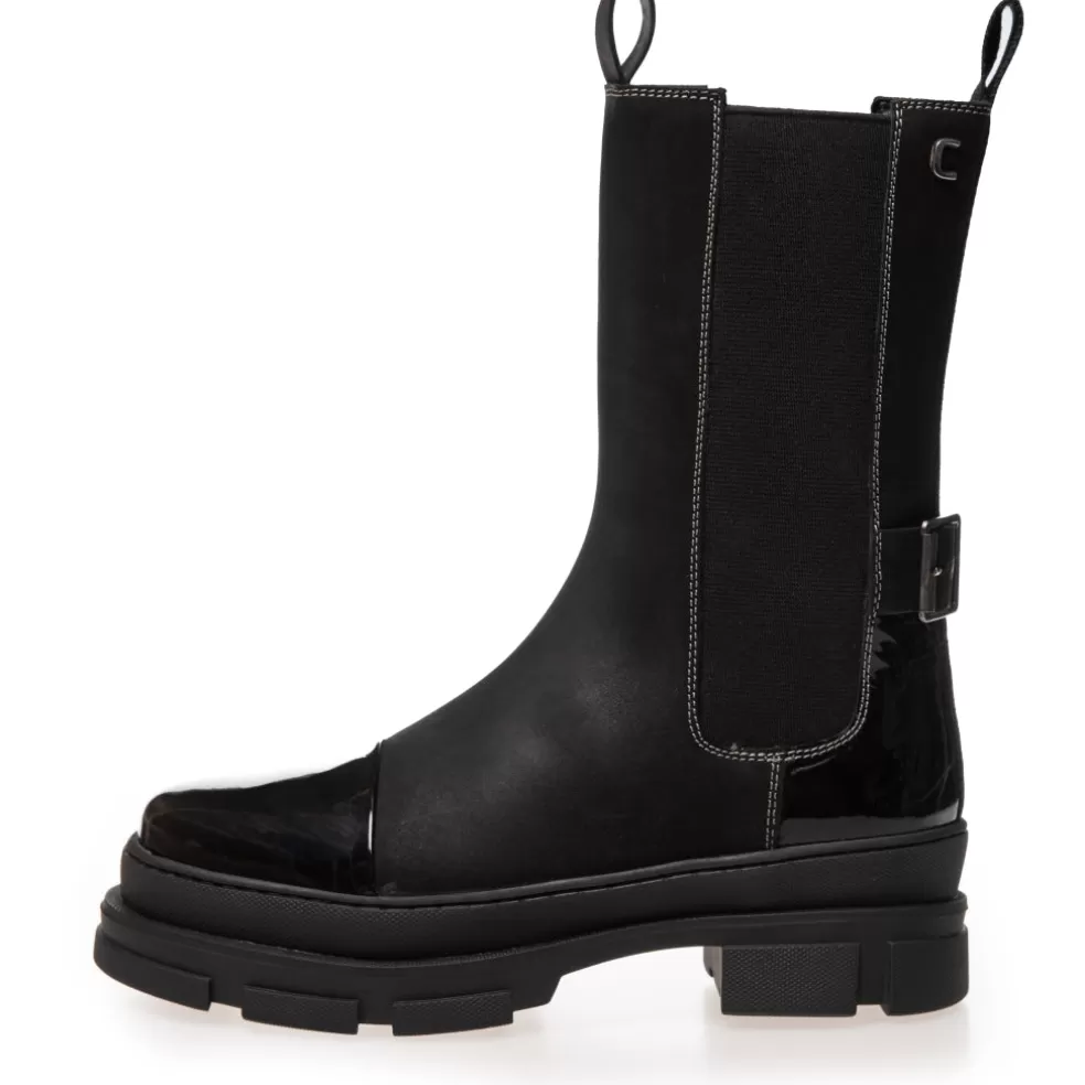 Copenhagen Shoes THE BELIVE BOOT - Black Patent*Dame Chelsea Boots | Ankelstøvler