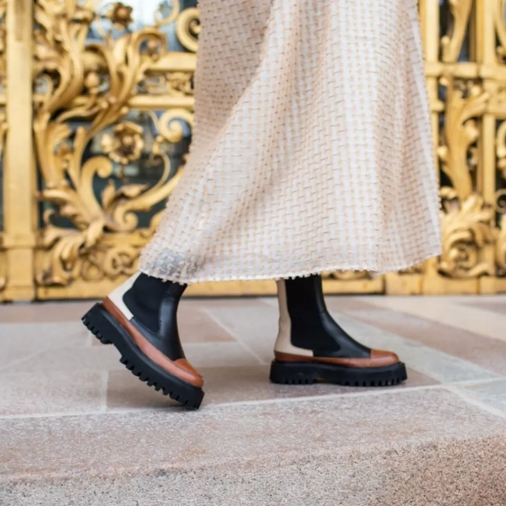 Copenhagen Shoes WALKING - BLACK TAN*Dame Chelsea Boots | Ankelstøvler