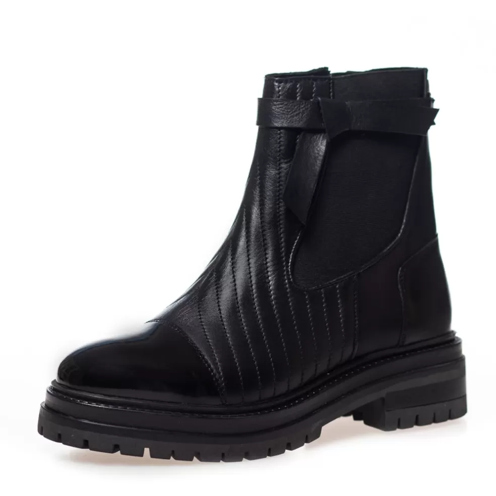 Copenhagen Shoes WHEN AUTUMN COMES - BLACK PATENT*Dame Chelsea Boots | Ankelstøvler