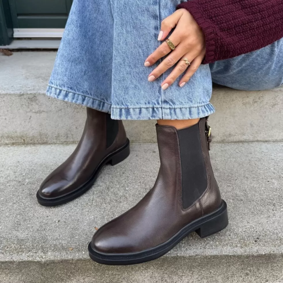 Copenhagen Shoes WHEN WE FEEL IT - DK BROWN*Dame Chelsea Boots | Ankelstøvler