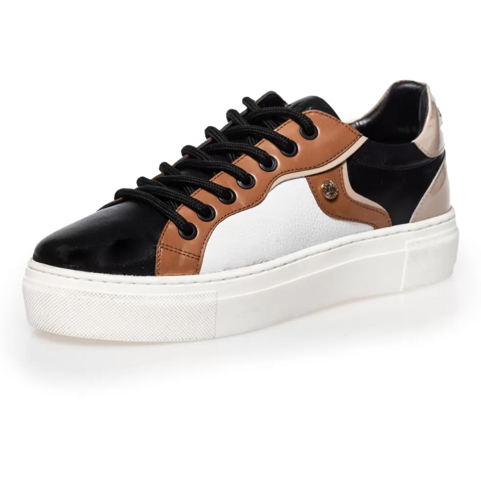 Copenhagen Shoes YOU GAVE - BLACK/WHITE/CAMEL/TAUPE*Dame Sneakers